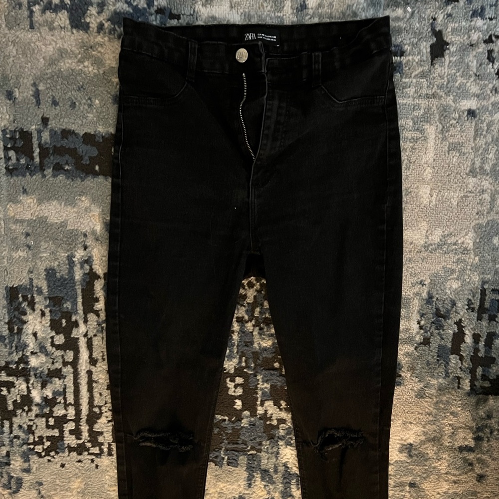 Zara Black Jeans with Slits
